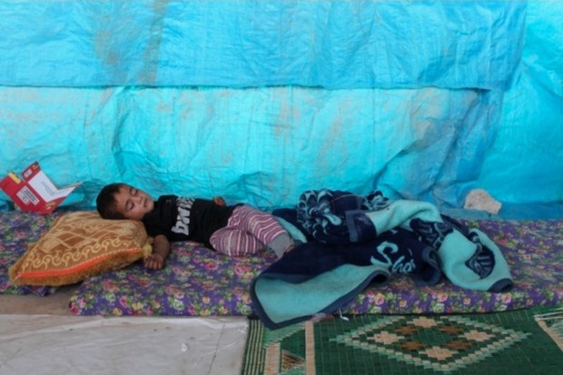 A child sleeps
