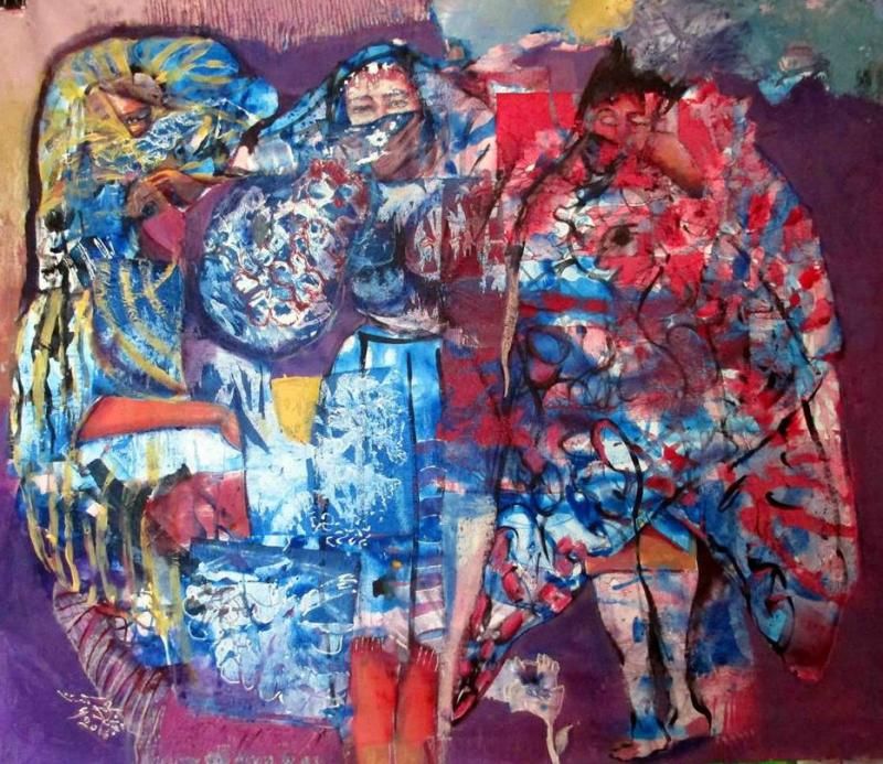 Looking back. A painting by artist Najla Shawket Fitouri.  (Najlaa el-Ageli)